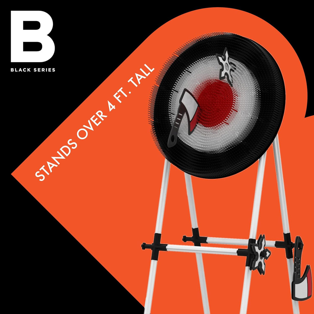 Axe Throwing Target Set, Includes 3 Axes & Bristle Target, Lightweight Plastic A