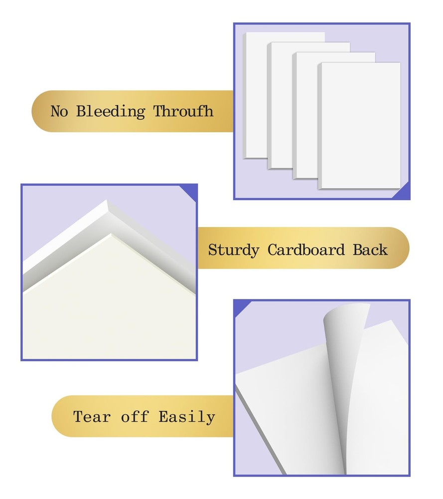 Bulk 3x5 White Notepads - 10 Pack, 100 Sheets Smooth Writing Pads