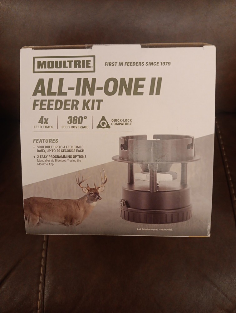 Moultrie All-in-One II Programming Deer Feeder Quicklock Adapter 4xTimes 360°