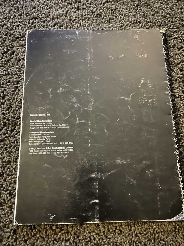 E-mu Proteus FX Operation Manual User Guide Book