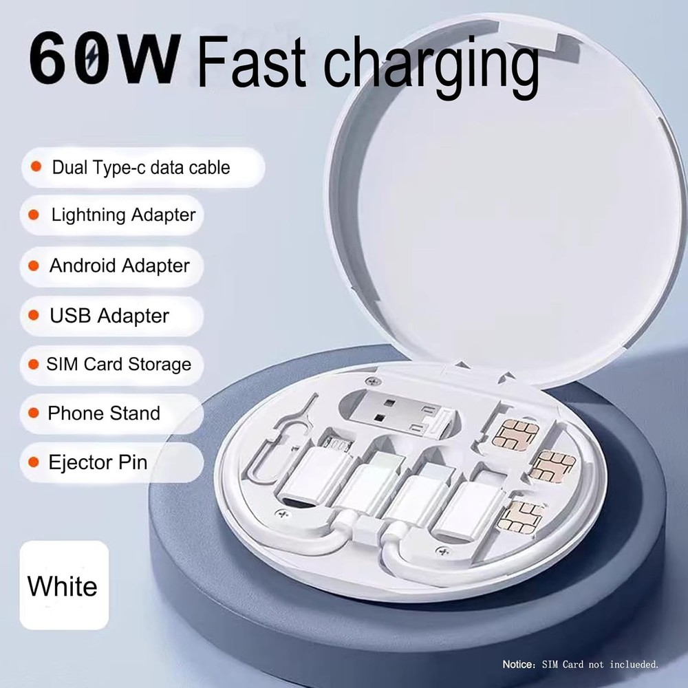 Elegantly Compact Multifunctional Data Cable Storage Box for USB-C & Micro-USB