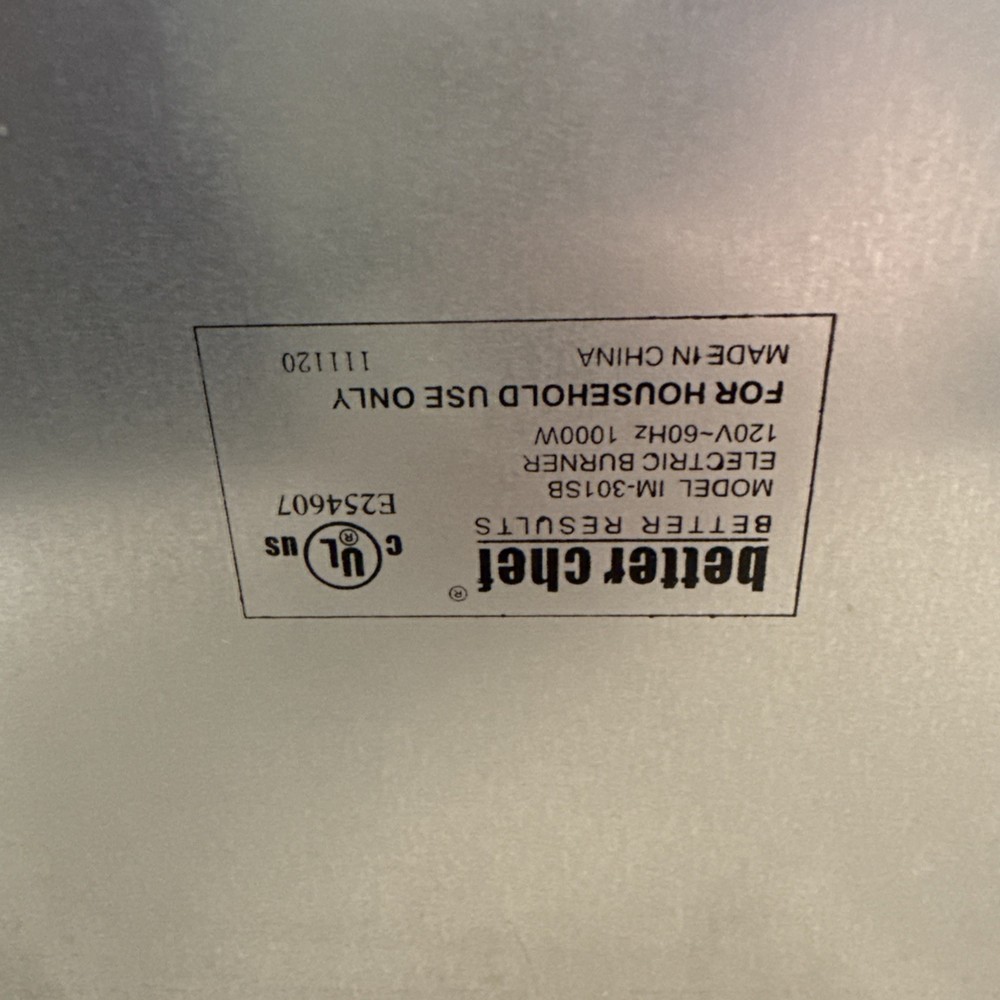 Better Chef Electric Buffet Range Single Burner IM-301SB