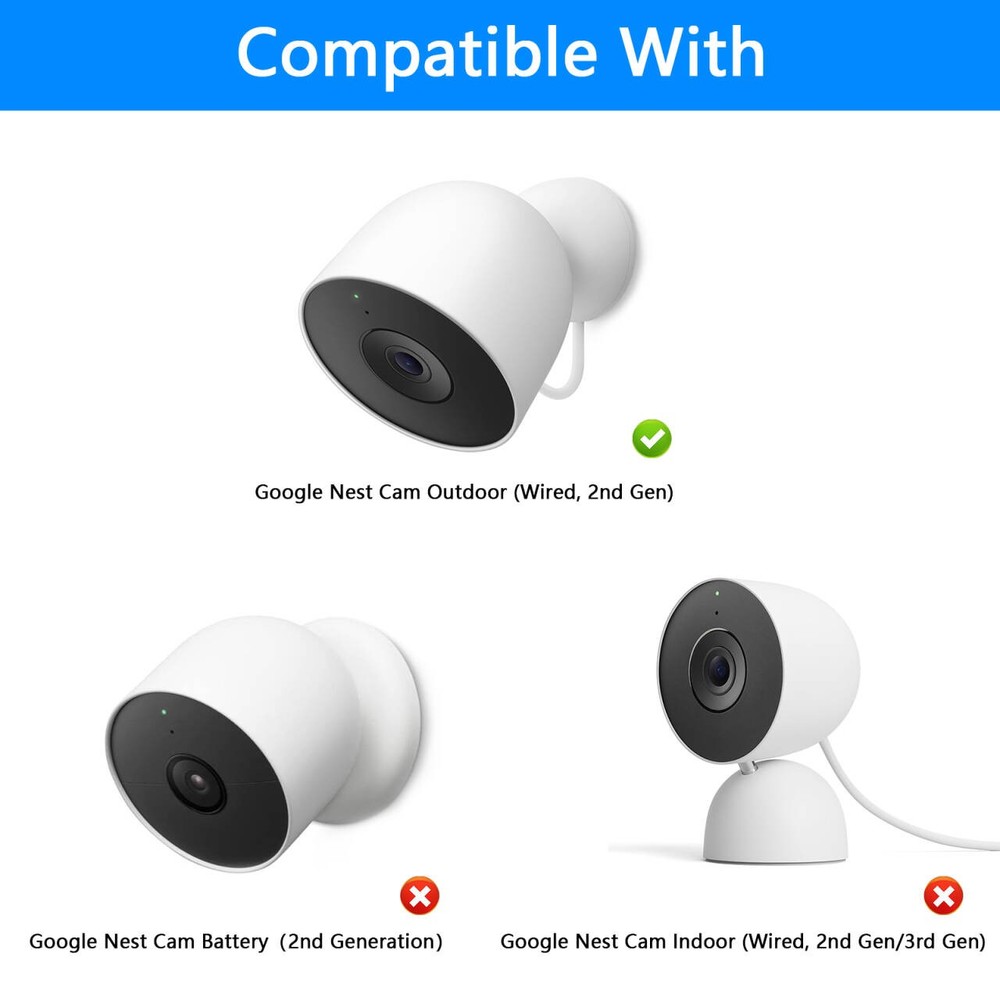 Gutter Mount for Google Nest Cam Outdoor (Wired, 2nd Gen)