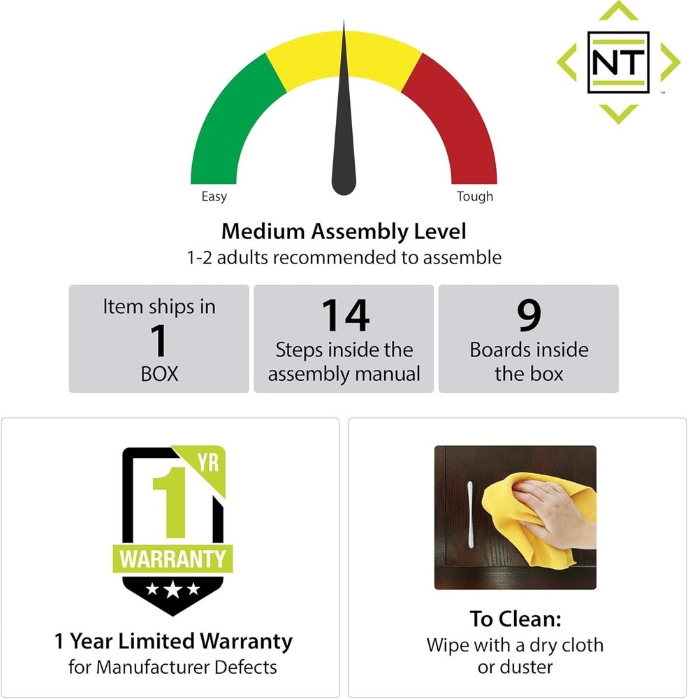 NTENSE Genesis Adjustable Gaming Desk, Black