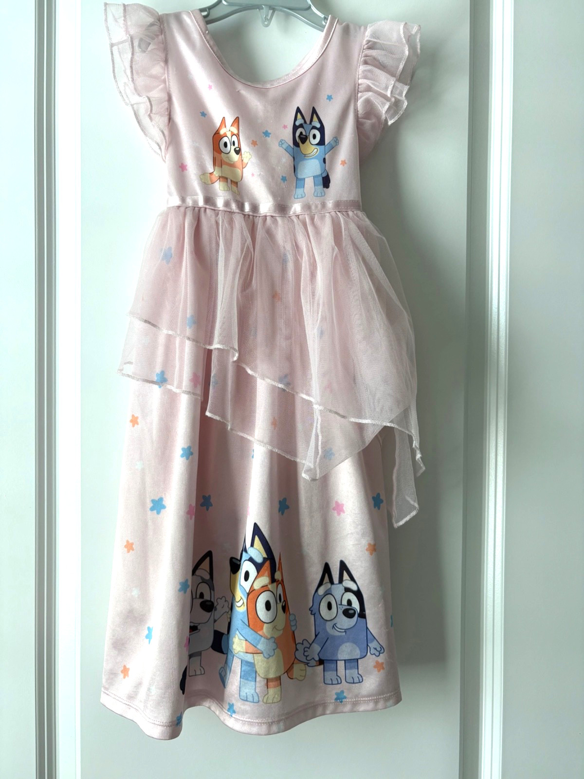 Bluey Dress-Up Costume Dress Girl Size 4T Pink Night Gown Polyester