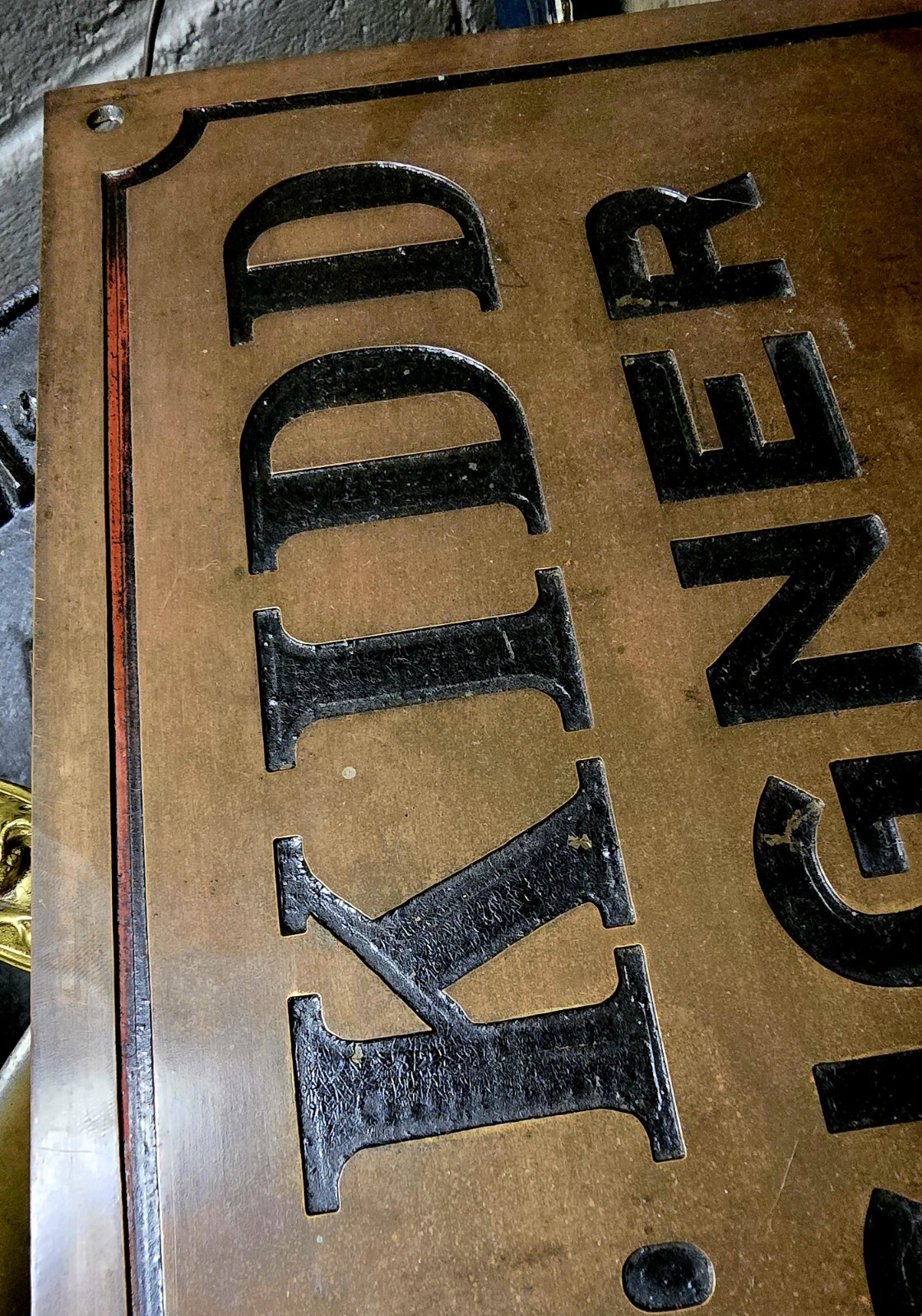 Lexington Ky 1920'S American Contractor J B Kidd Brass Advertising Sign