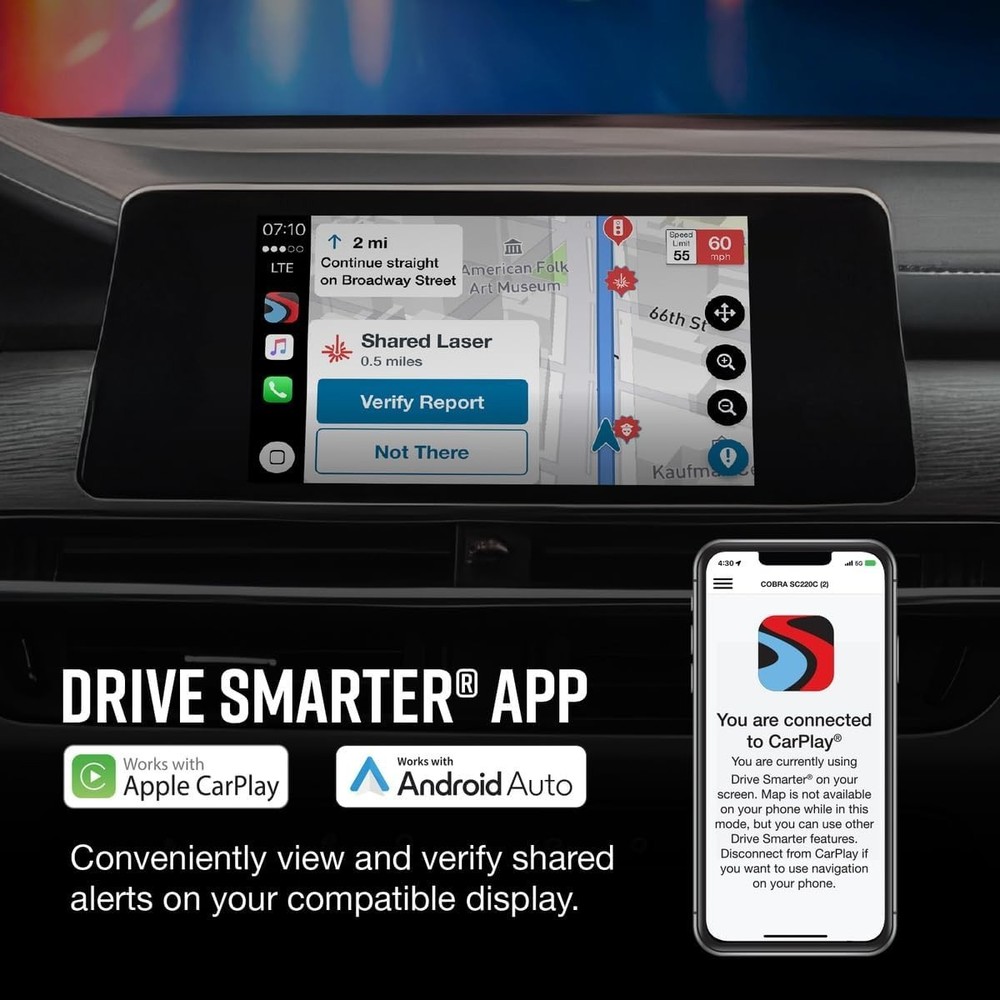 Long Range Laser Radar Detector Front Rear Detection Bluetooth CarPlay AndroidX