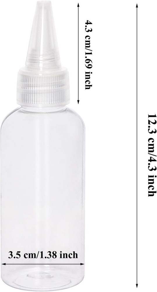 2Oz Plastic Squeeze Bottles 8Pcs Small Clear Empty Squirt Bottle with Leak-Proof