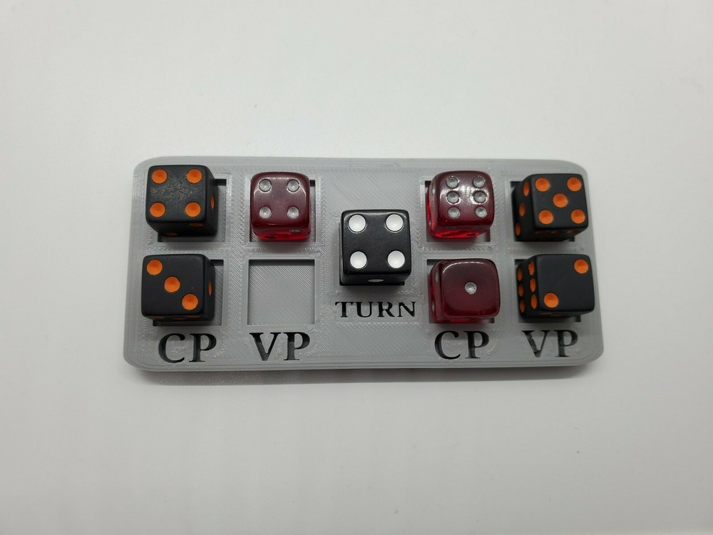 3D Printed Point Counter. Victory, Command Points, Turn # Tracker
