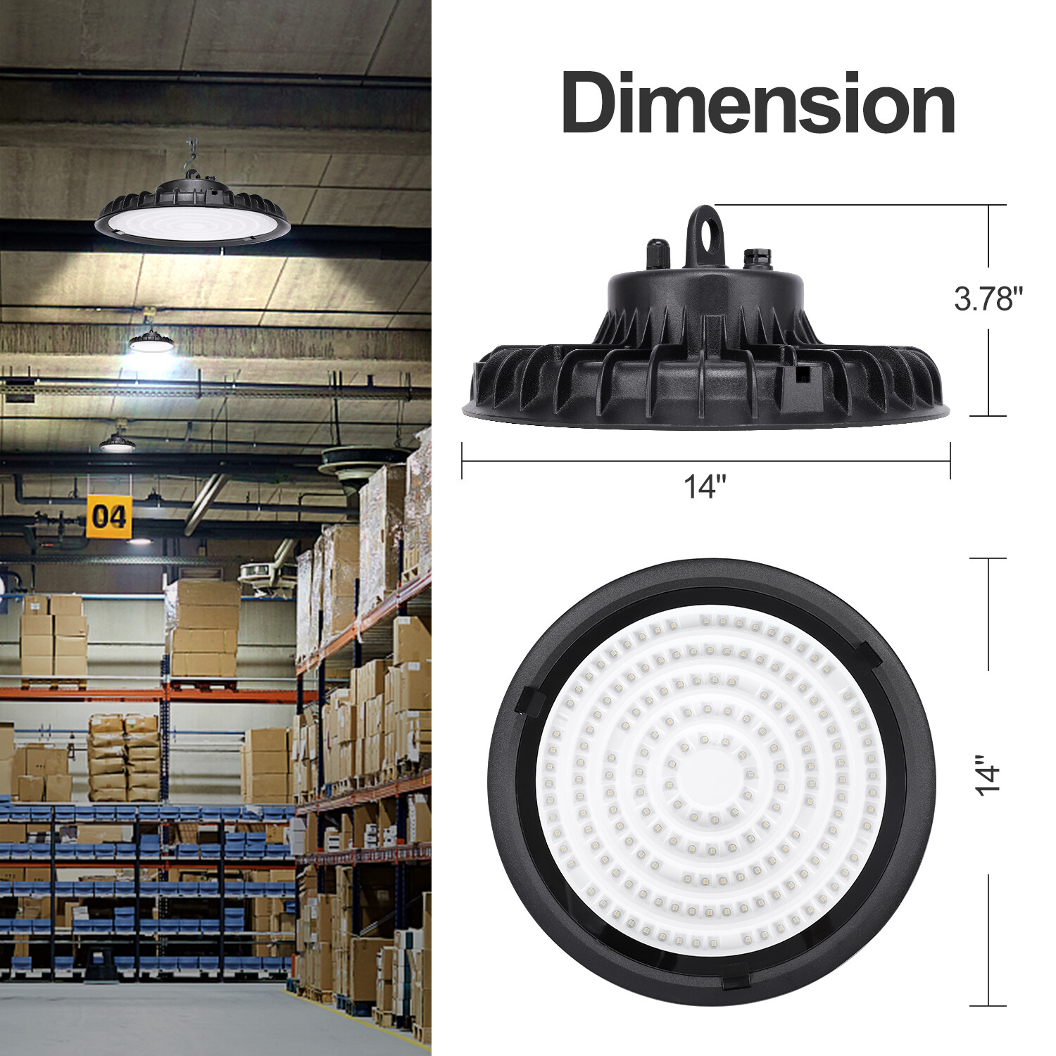 300W Super Bright Warehouse LED UFO High Bay Lights Factory Shop GYM Light Lamp
