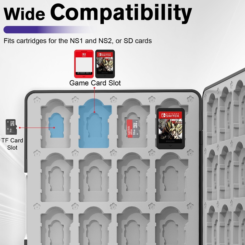 Fosmon Nintendo Switch Game Case, 32 Slots Switch Game Holder Switch 2 Game Case