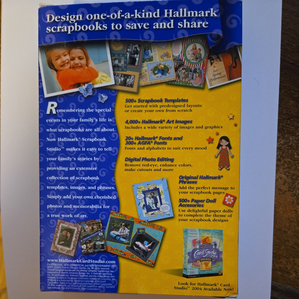 Hallmark Scrapbook Studio 2001 Windows XP/2000/98/95/ME/NT4 WSP4