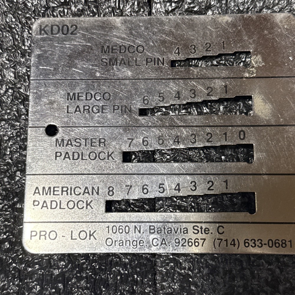 Pro-Lok Pin Key Decoder - Model: KD02 - Medco (small & Large) Master, American