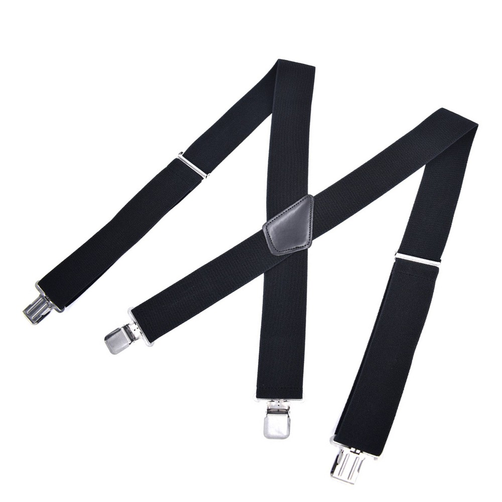 Adjustable General Pants Cross X Shape Suspender Strap Leather Crosspatch c