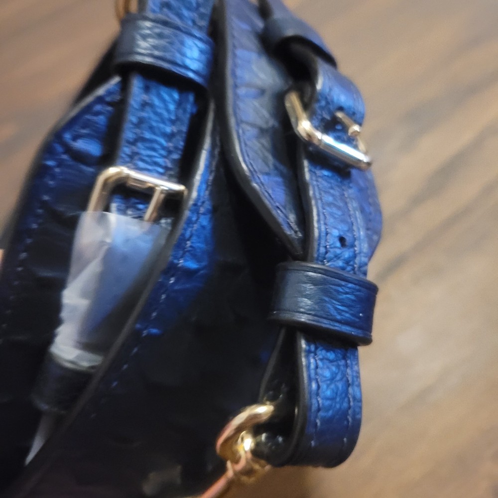 Coach Blue PYTHON Embossed Strap