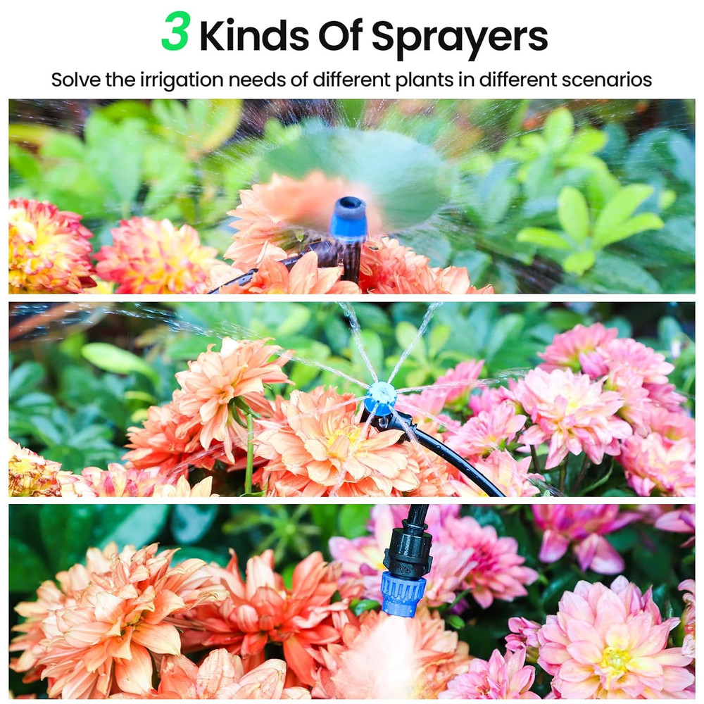 247 FT Drip Irrigation System,Quick Connector Garden Watering System Automatic S