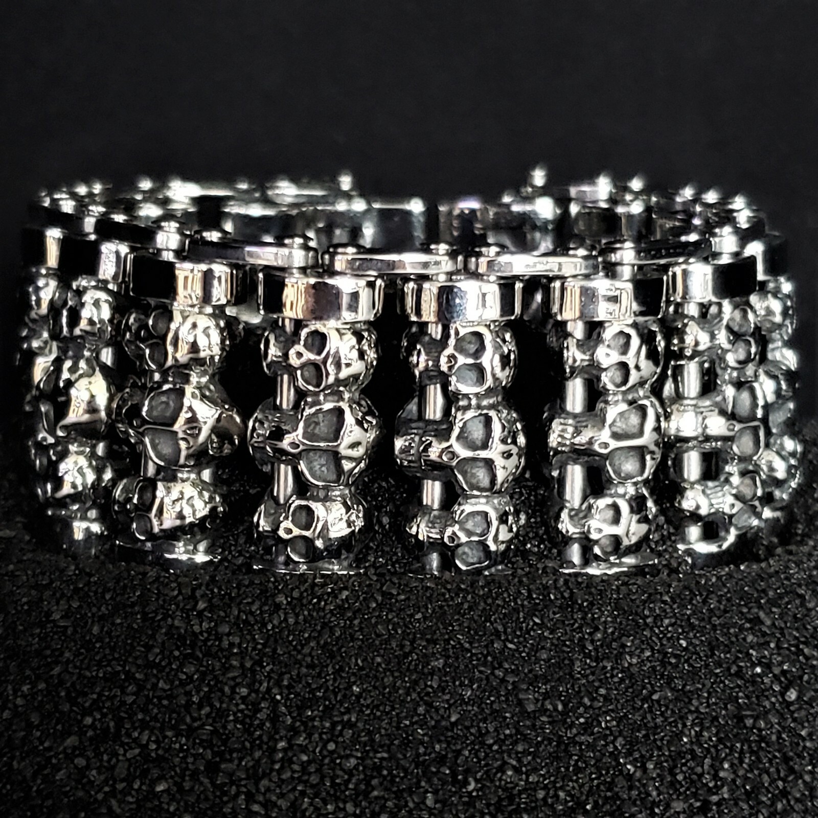 BLACKSTATIC -Premium Stainless Steel Heavy Duty Skull Bracelet w/ Metal Gift Box