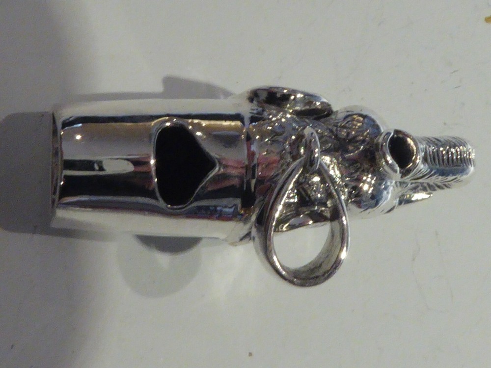 SOLID SILVER NOVELTY ELEPHANT WHISTLE