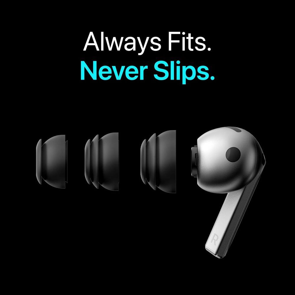 Premium Multi-Flange Eartips for Galaxy Buds3 Pro (Black, Mixed(SML), Black