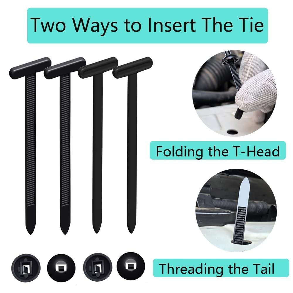 T Zip Tie 120 Pack Cable Tie Buckle Fixion Tools Nylon Universal Self Locking Fe