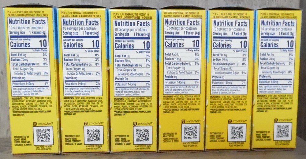 6 Crystal Light Zero Sugar Lemonade On the Go Packets 10 Count Each Drink Mix