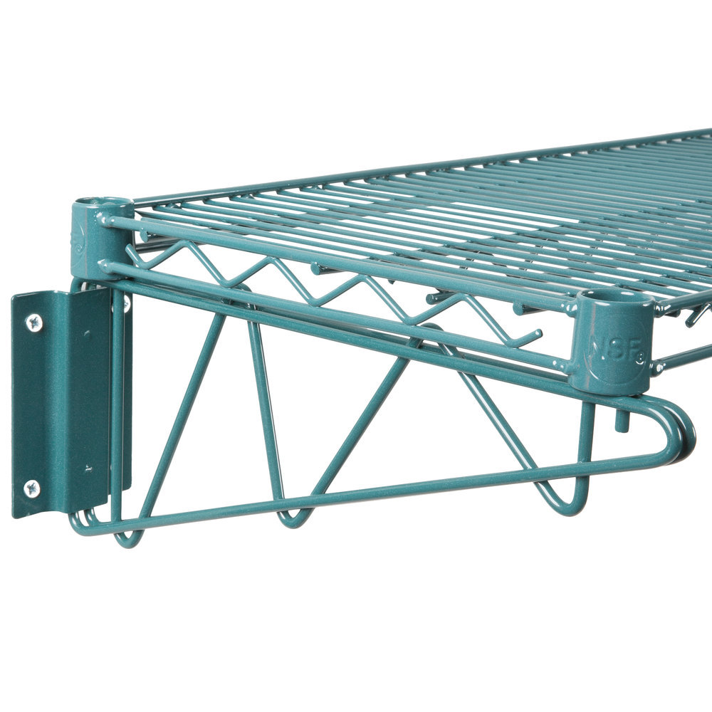 14" x 60" Wall Mount Green Epoxy Wire Shelf Rack Commercial Restaurant Pot NSF