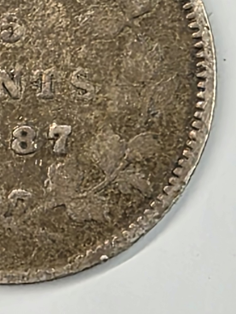 1887 Canada 5 c Silver Coin