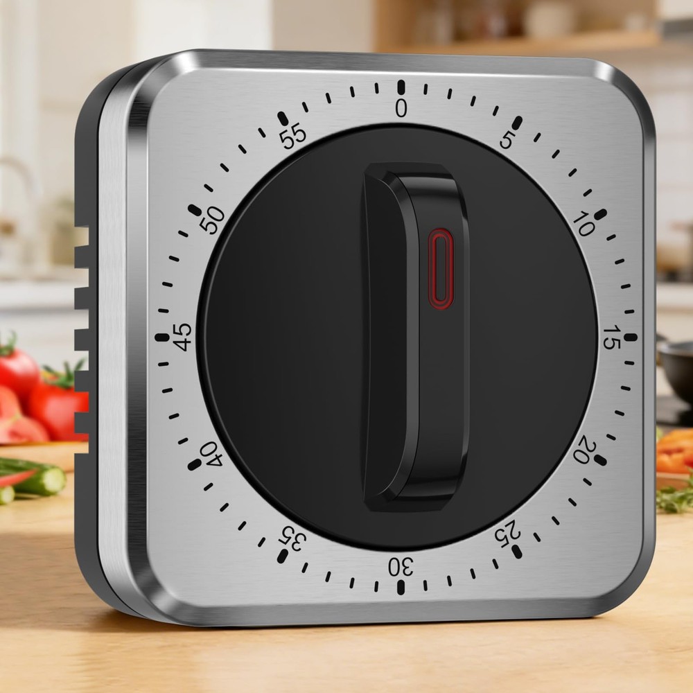 Mechanical Kitchen Timer with Magnet: Wind Up Cooking Timer Clock with Loud A...