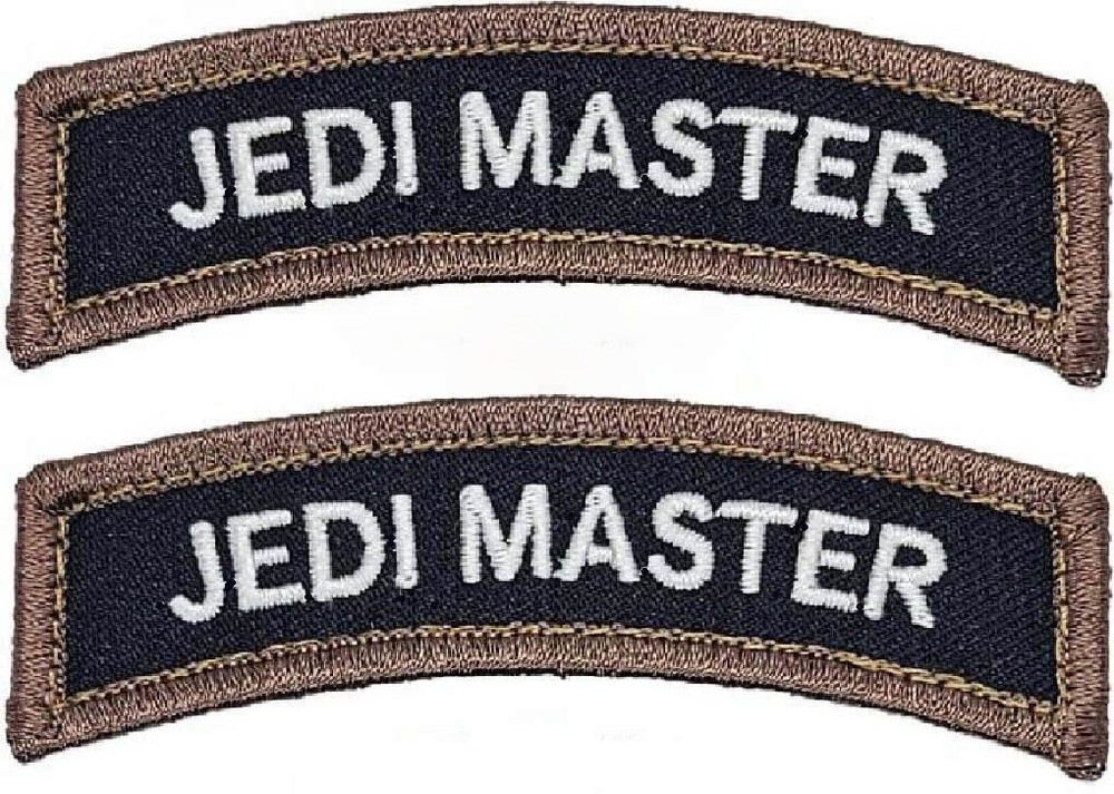 JEDI MASTER ROCKER TAB MORALE PATCH  | 2PC  Hook Backing 3.25"x1.0"  (jp10)