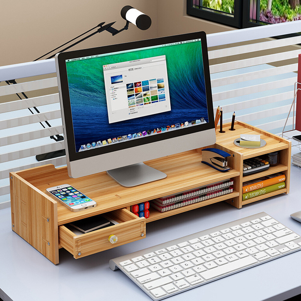 Monitor Stand Riser Holder PC Stand Riser with Storage Organizer for Home Office