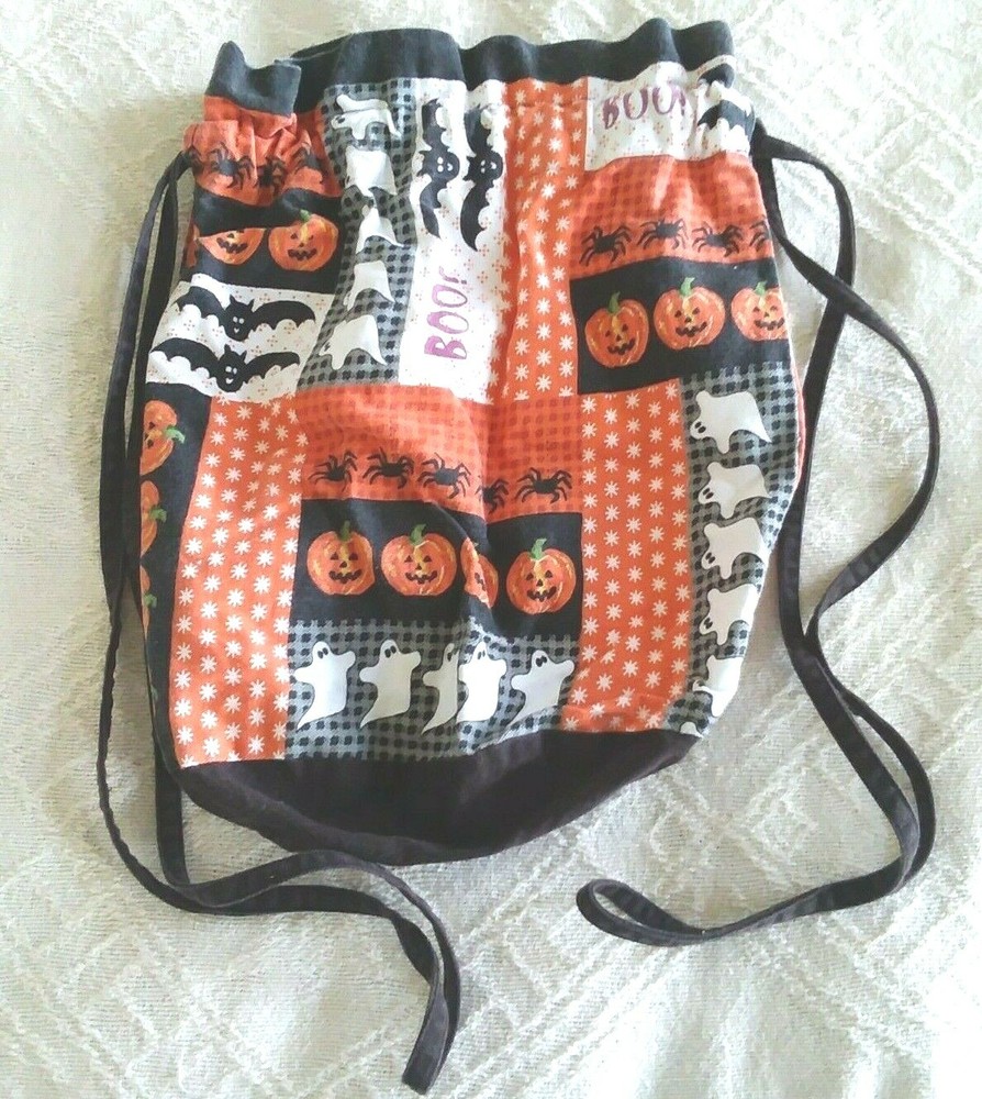 Halloween Ghost Pumpkin Bats Spiders Drawstring Bag