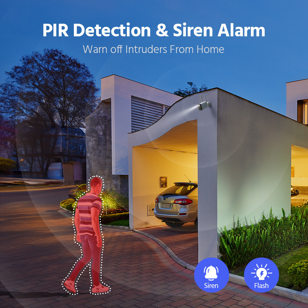 ANNKE 8CH 4MP Wireless Security Camera System Solar Battery Powered 2 Way Audio