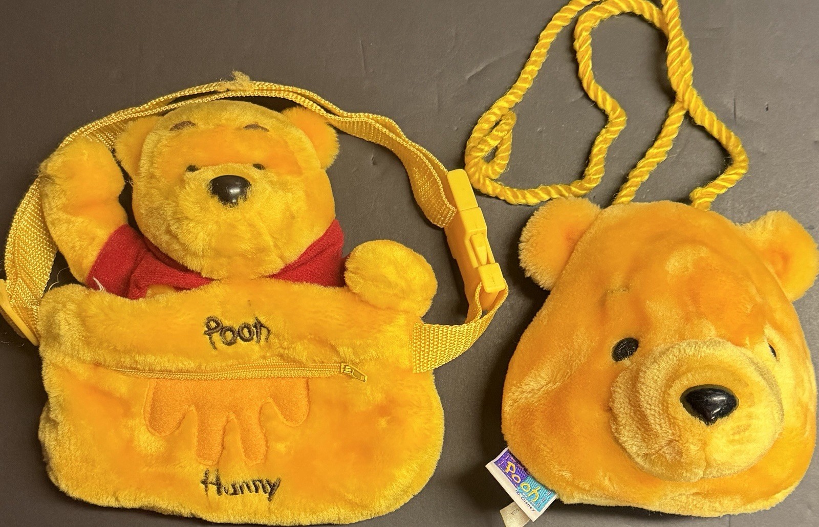 Vintage 90s - Disney Winnie The Pooh - Plush Fanny Pack & Plush Purse