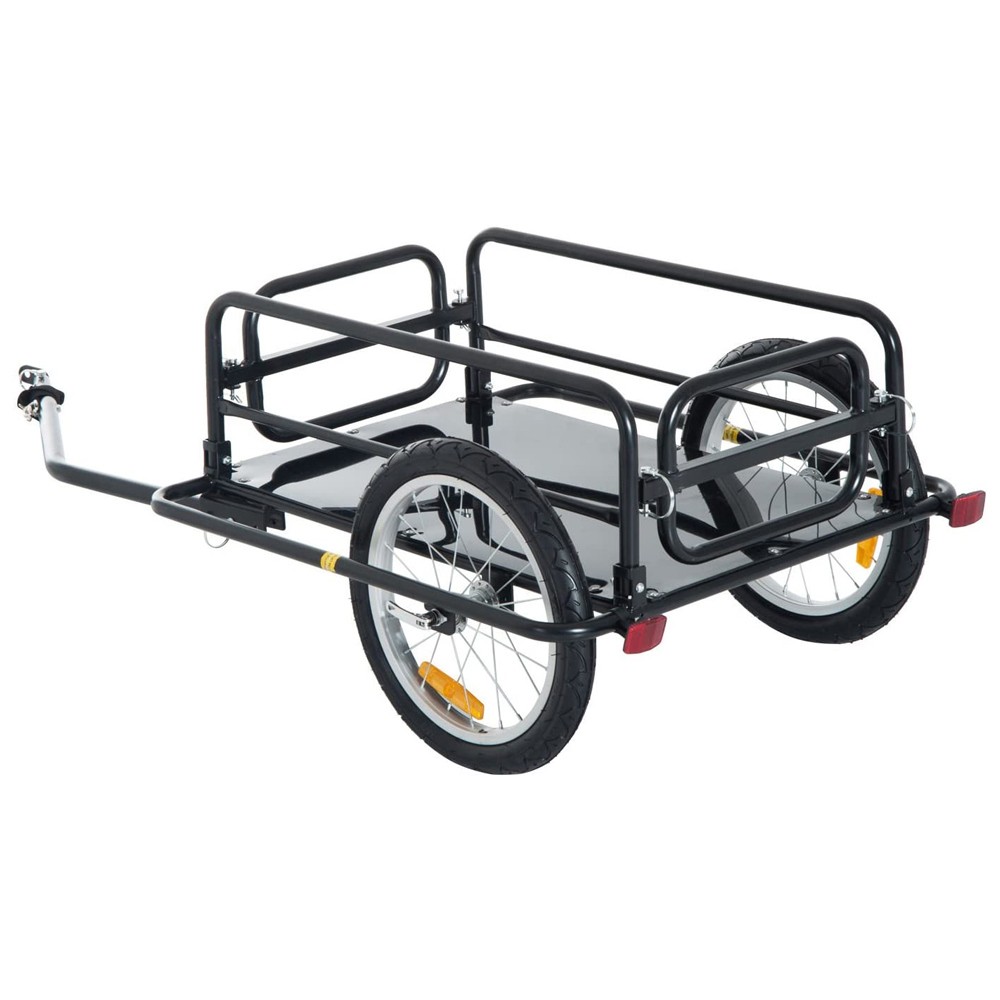 Large Bicycle Bike Cargo Trailer Foldable 110lbs Max Load Steel Carrier For Shop