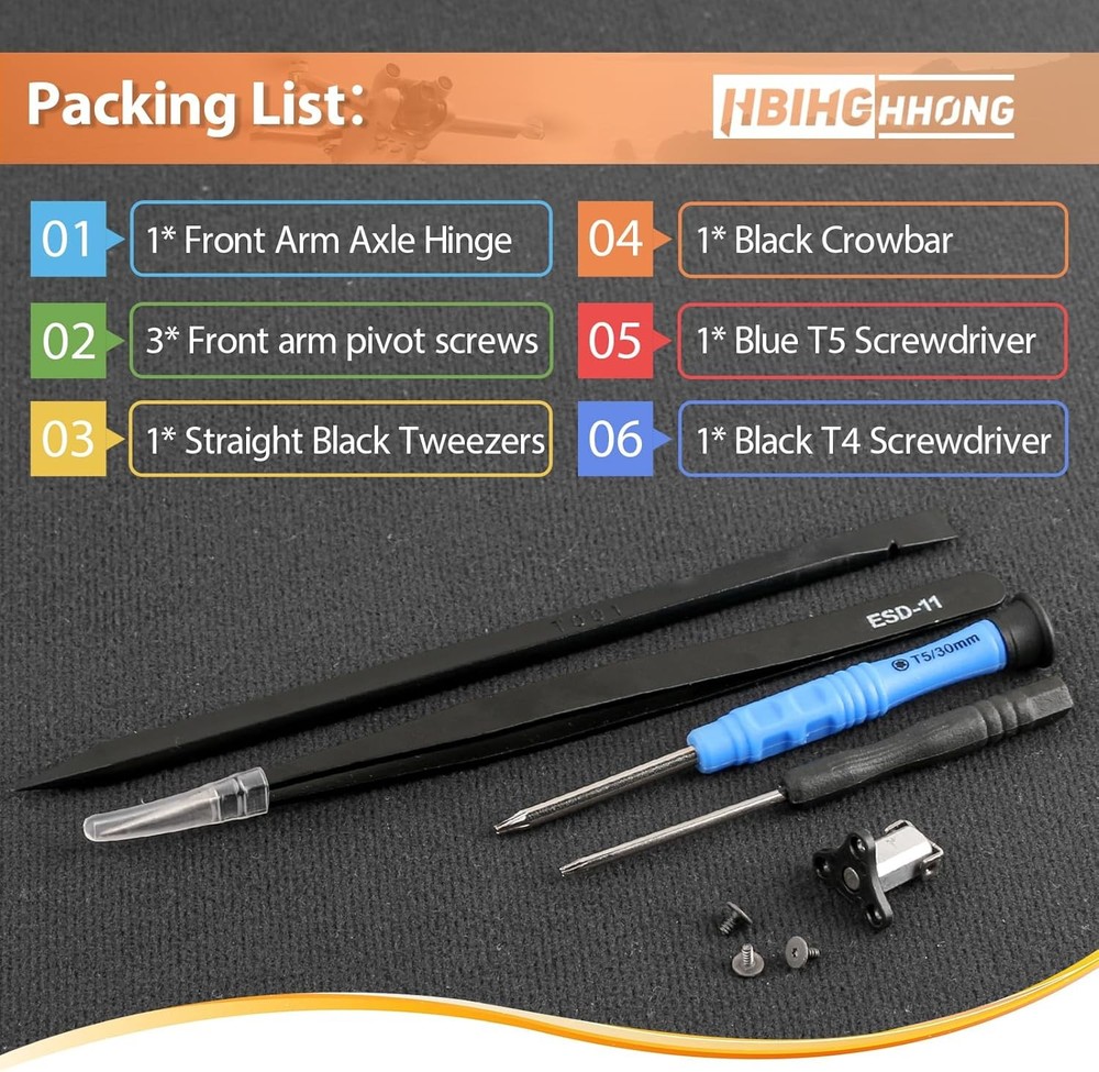 Front Arm Axis Replacement for DJI Mini 4 Pro/Mini 3 Shaft Screws...