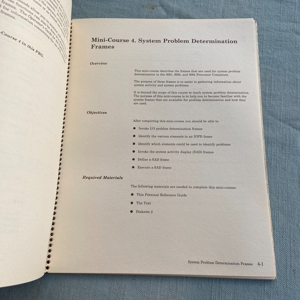 IBM SRA Computer Training Library 308X Hardware Operator Reference Guide Vintage