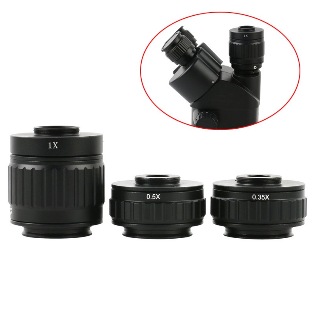 Microscope Camera Adapter 0.35X 0.5X 1X Magnification C-Mount for Digital Imagin