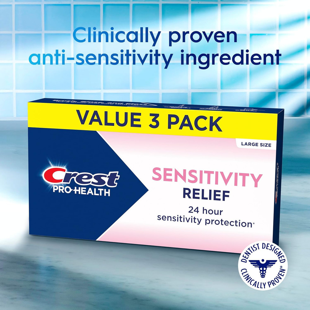Sensitivity Toothpaste 4.8 Oz (3 Pack), Relieves Sensitivity, Strengthens Gum...
