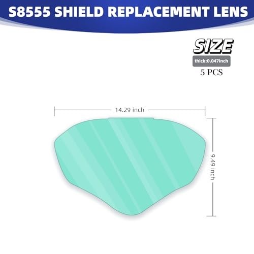 5-Pack Face Shield Replacement Lens - Impact-Resistant, Dust & Splash Proof