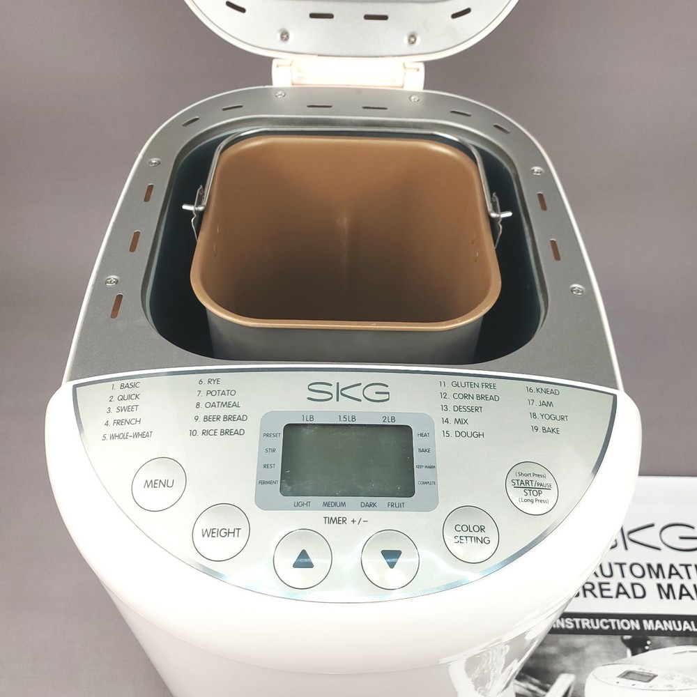 Bread Machine SKG 3920 Bread Maker Automatic Bread Machine 2LB 19 Settings w/Man