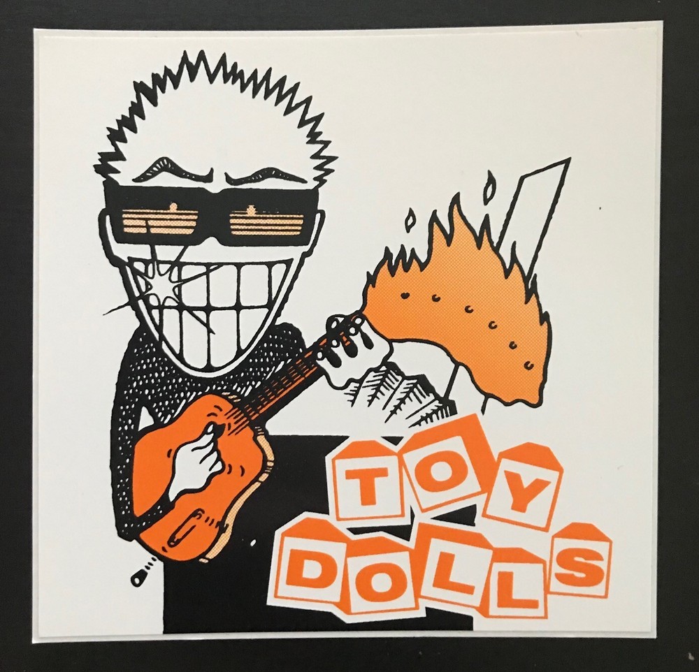 TOY DOLLS - VINYL STICKER OFFICIAL NOS 1998 TOUR DECAL OLGA PUNK ROCK