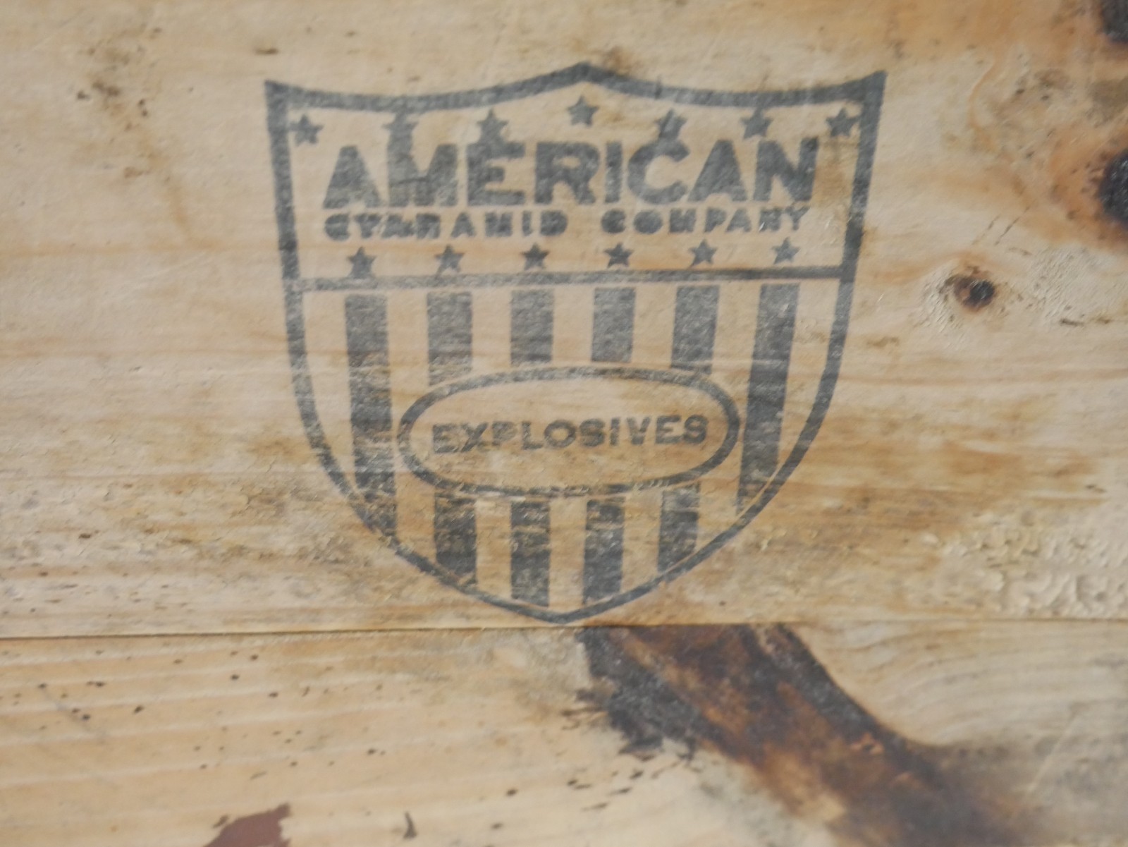 Vtg. American Cyanamid Co Dynamite Explosives Wood Box 30 Rockefeller Plaza NY