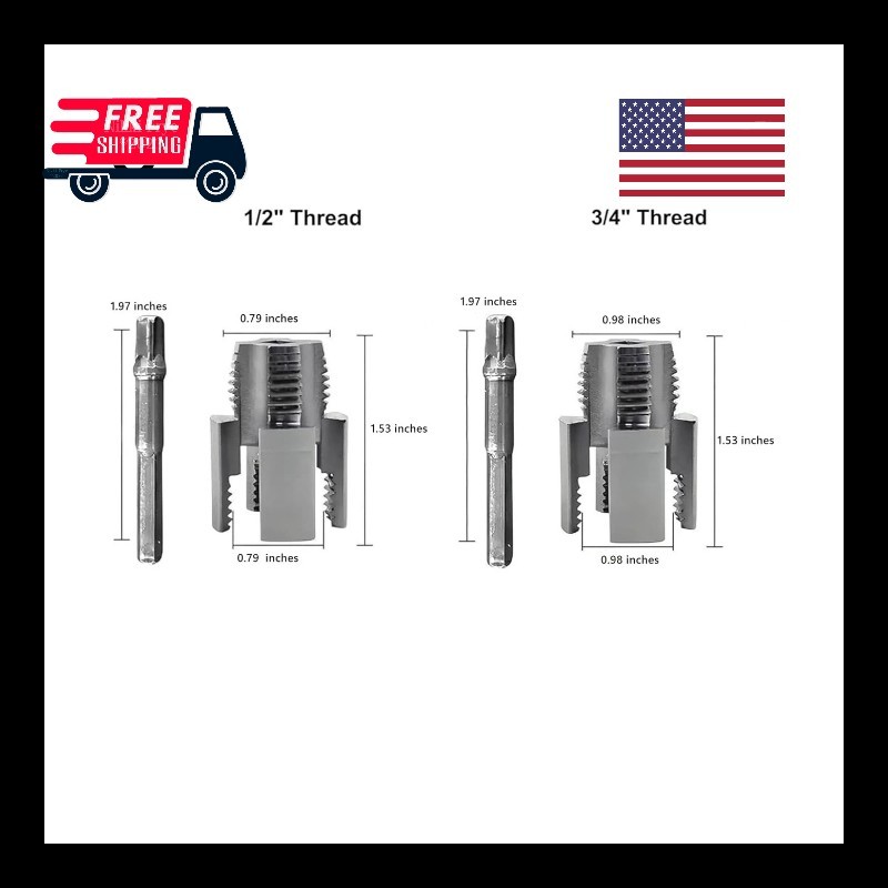 2pcs Integrated Internal & External Pipe Threading-Tool,PVC Pipe Threader Kit