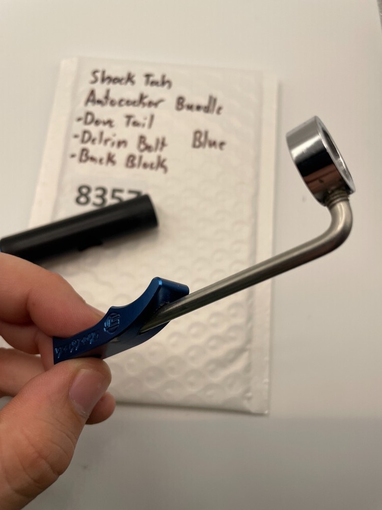 Shock Tech Autococker Bundle Blue -Dove Tail -Delrin Bolt -Back Block