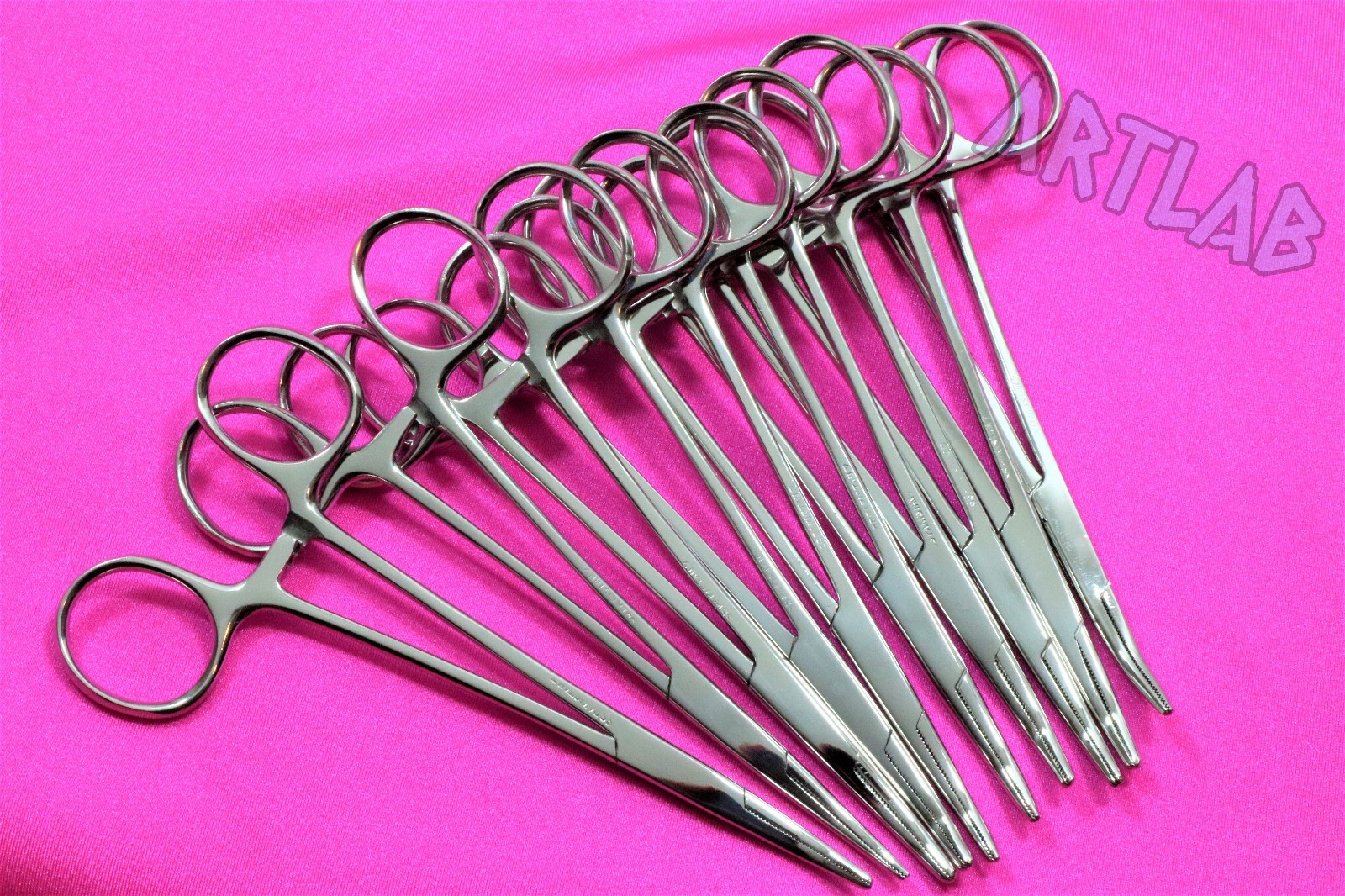 10 PC MOSQUITO HEMOSTAT FORCEPS 5" CURVED STAINLESS STEEL SURGICAL MEDICAL
