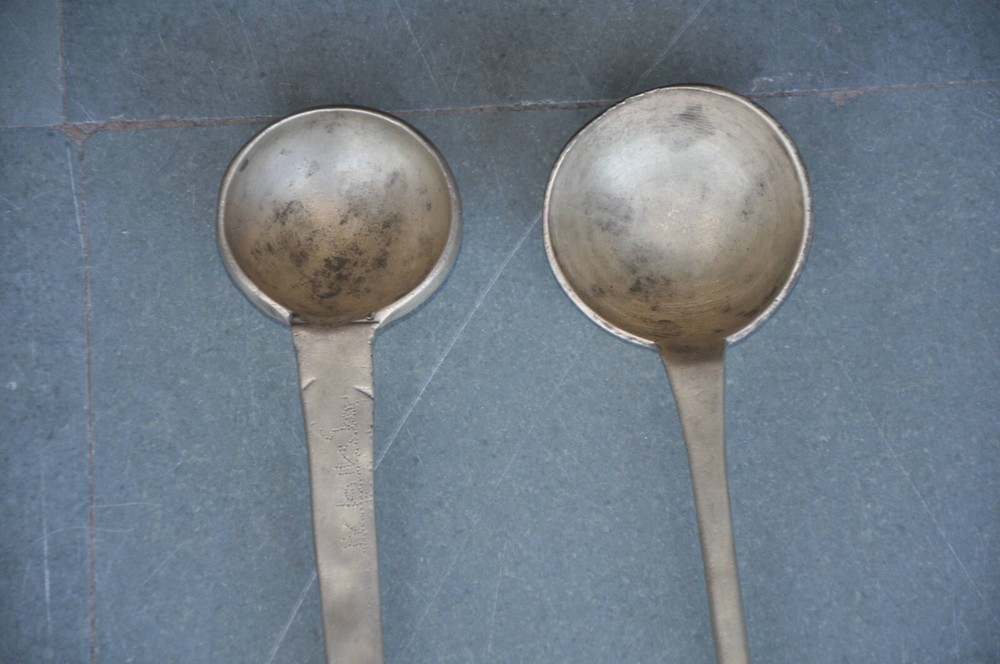 2 Pc Vintage Brass Handcrafted Solid Heavy Spoon /Kitchenware