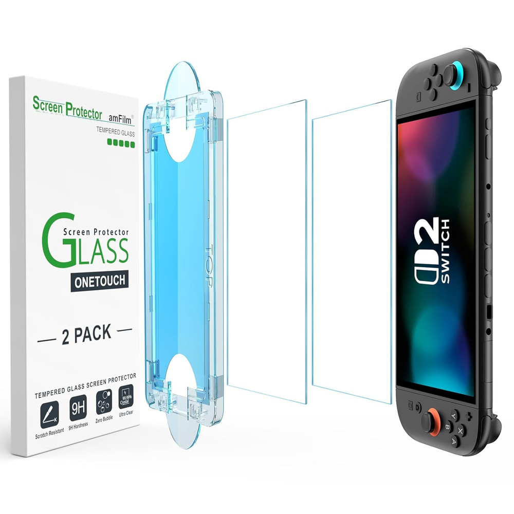 Nintendo Switch 2 Screen Tempered Glass Bubble Free Anti-Scratch Touch Sensitive