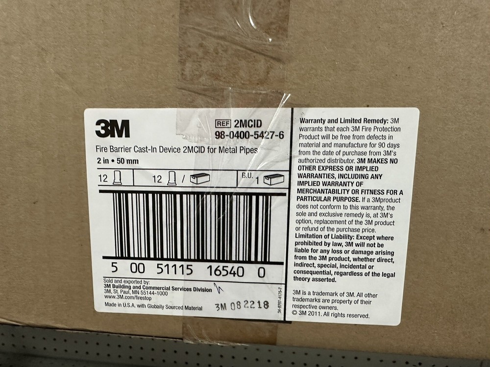 12- 3M 2Mcid Pipe Cast-In Device,2 In.,