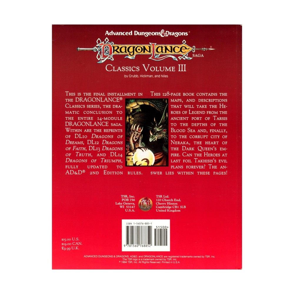 TSR Dragonlance Dragonlance Classics #3 Fair+