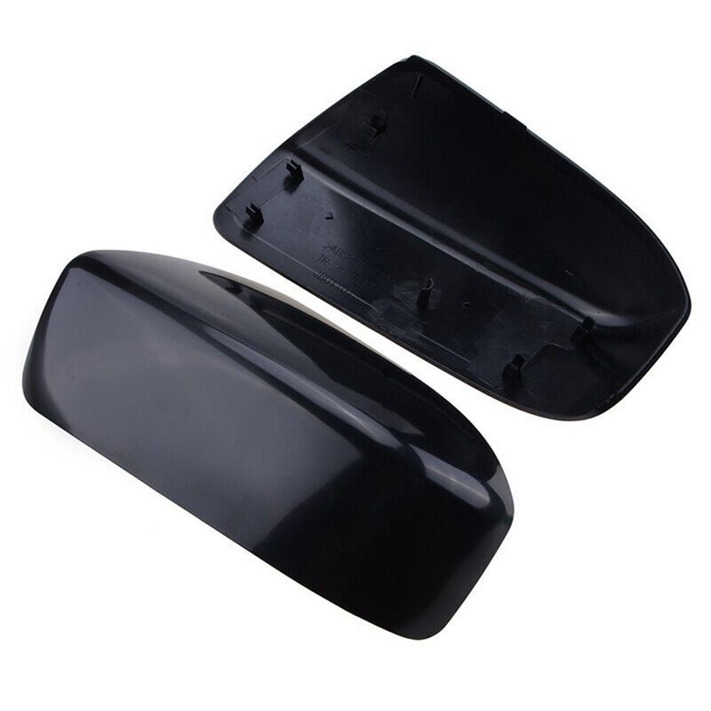 Mirror Cover Gloss Black Replacement Side Mirror Cap 1 Pair ABS Plastic